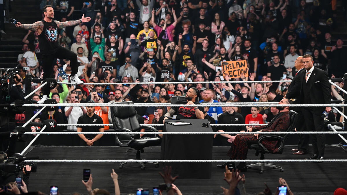 WWE stars CM Punk, Seth Rollins and Roman Reigns
