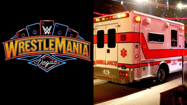 WWE ambulance and WrestleMania 41 logo