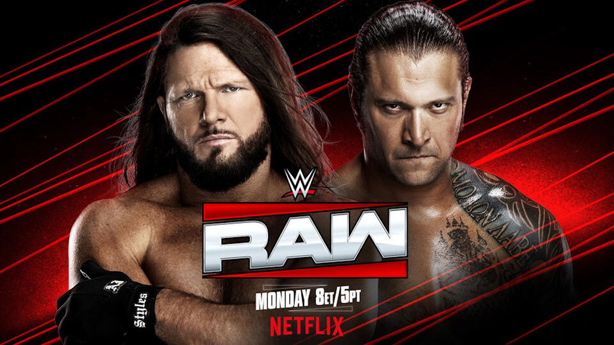 WWE Raw logo, AJ Styles and Karrion Kross