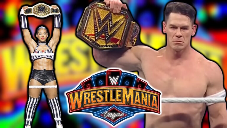 WWE WrestleMania 41 logo with Bianca Belair and John Cena