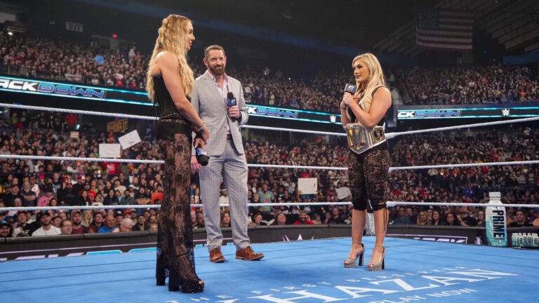 WWE stars Charlotte Flair, Wade Barrett and Tiffany Stratton