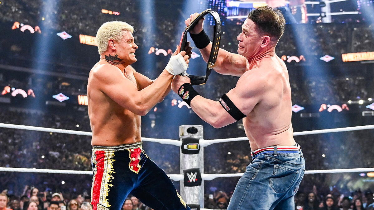 WWE stars Cody Rhodes and John Cena
