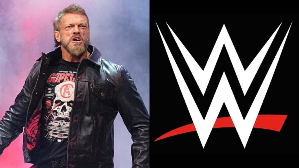 AEW star Cope and WWE logo