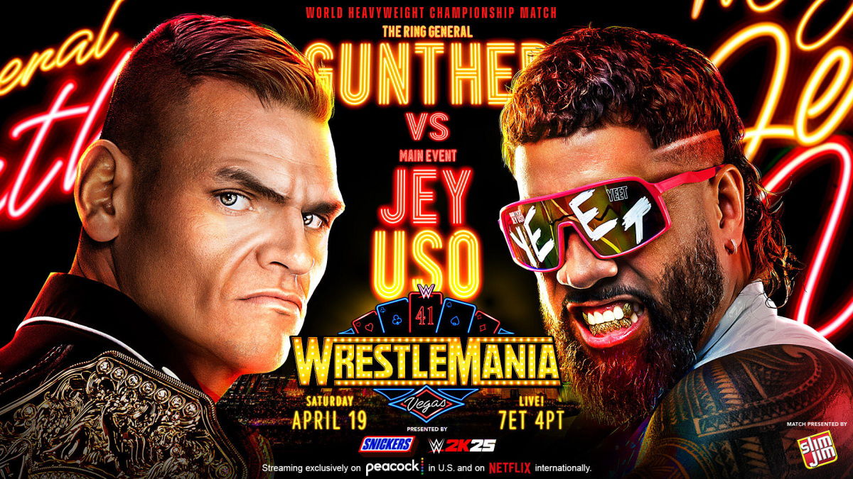 WWE WrestleMania 41 graphic for Gunther vs. Jey Uso