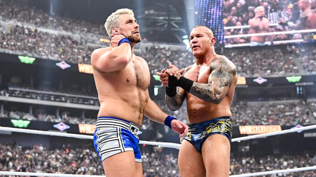 WWE stars Joe Hendry and Randy Orton at WrestleMania 41