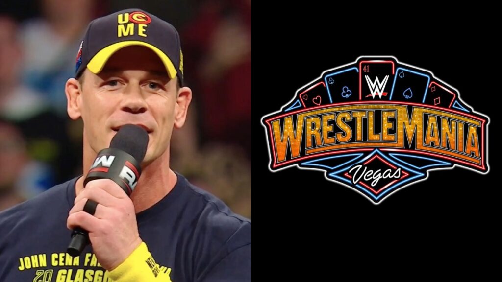 John Cena and WWE WrestleMania 41 logo