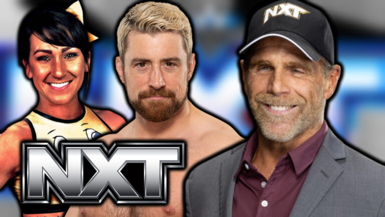 WWE NXT logo, Kylie Rae, Joe Hendry and Shawn Michaels