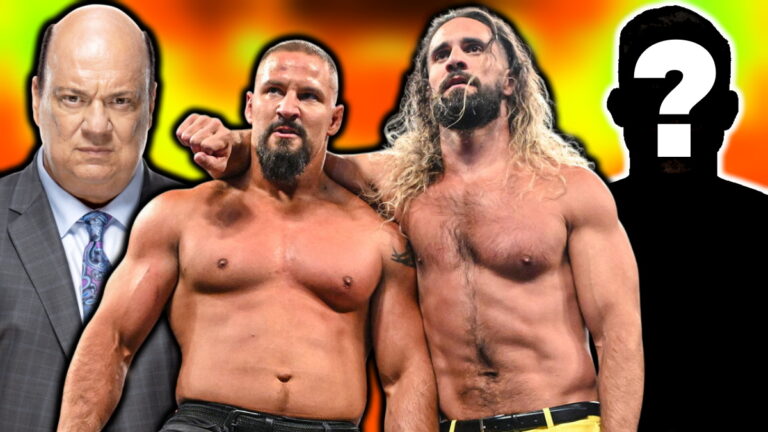 WWE stars Paul Heyman, Bron Breakker and Seth Rollins