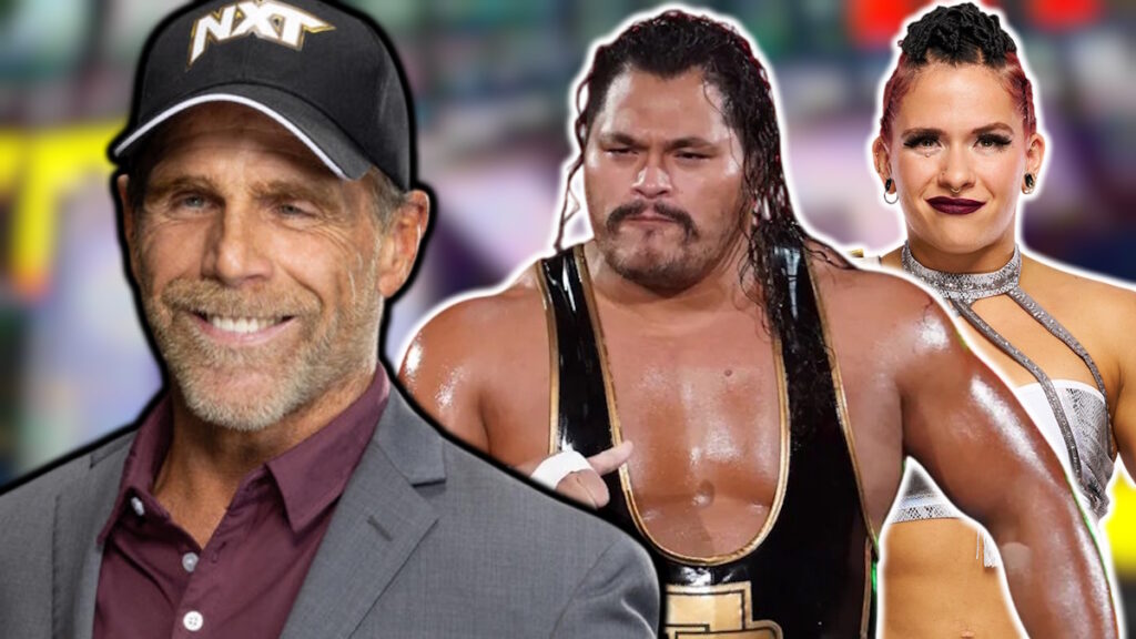 WWE NXT boss Shawn Michaels, Jeff Cobb and Masha Slamovich