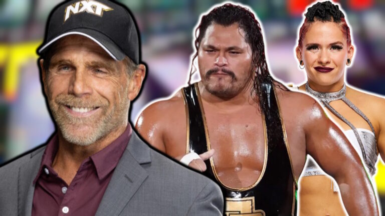 WWE NXT boss Shawn Michaels, Jeff Cobb and Masha Slamovich