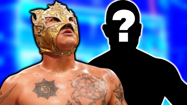 WWE SmackDown logo and Rey Fenix