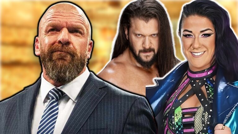 Triple H and WWE stars Bayley and Karrion Kross