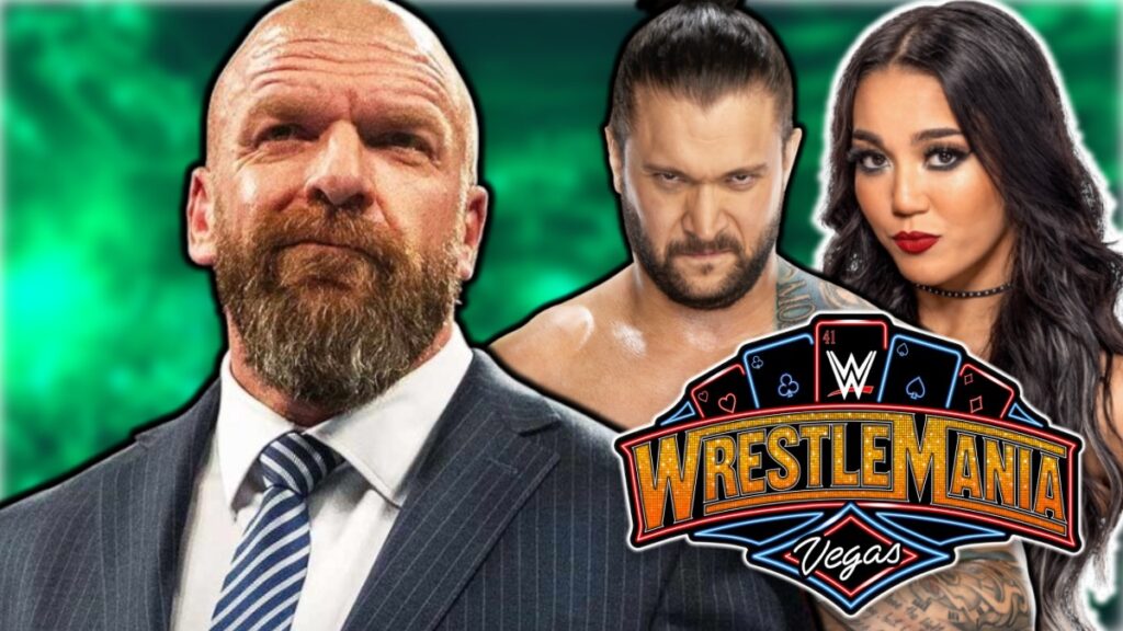 WWE WrestleMania 41 logo with Triple H, Karrion Kross and Roxanne Perez