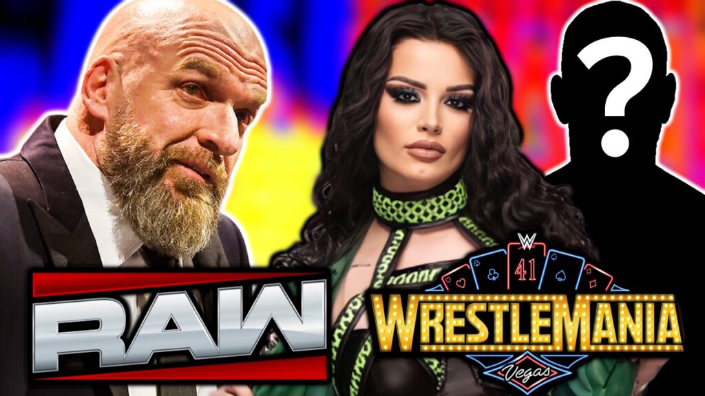 WWE Raw and WrestleMania 41 logos, Triple H and Saraya (Paige)