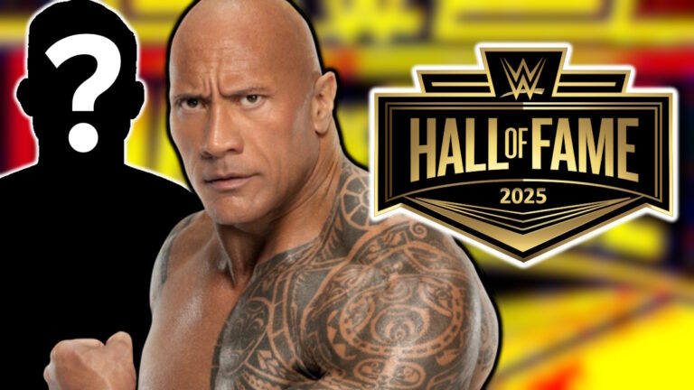 WWE Hall of Fame 2025 logo and The Rock