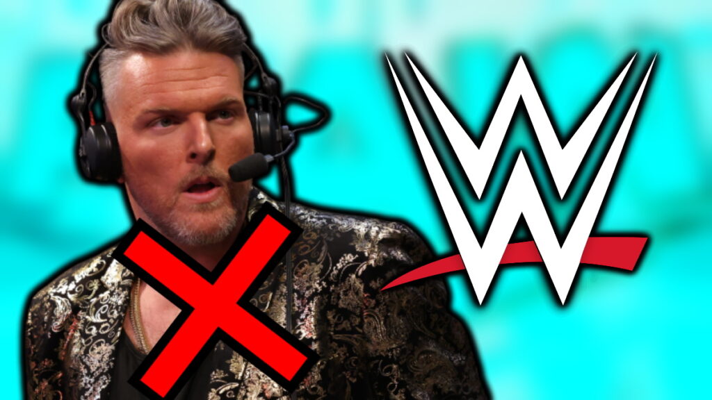 WWE logo and Pat McAfee
