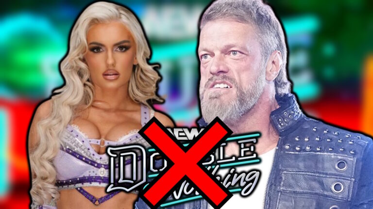 AEW Double Or Nothing logo, Mariah May and Adam Copeland