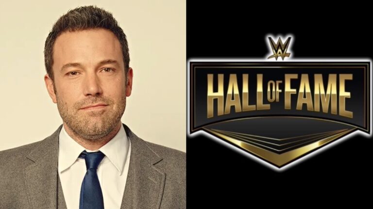 Ben Affleck and WWE Hall of Fame logo