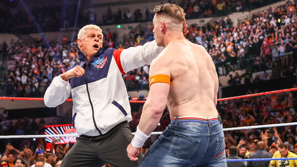WWE stars Cody Rhodes and John Cena