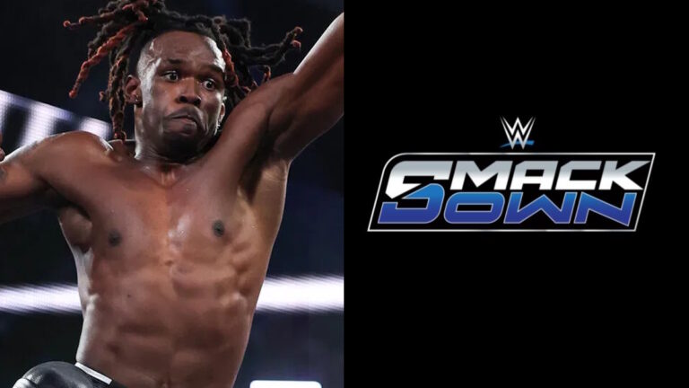 Je'Von Evans and WWE SmackDown logo