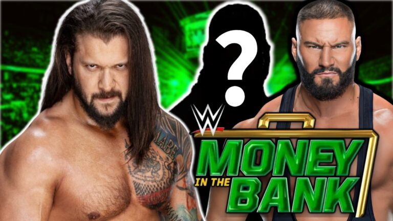 WWE Money In The Bank logo with Karrion Kross and Bron Breakker