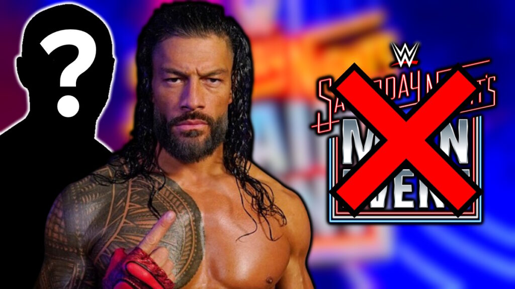 WWE Saturday Night's Main Event logo and Roman Reigns