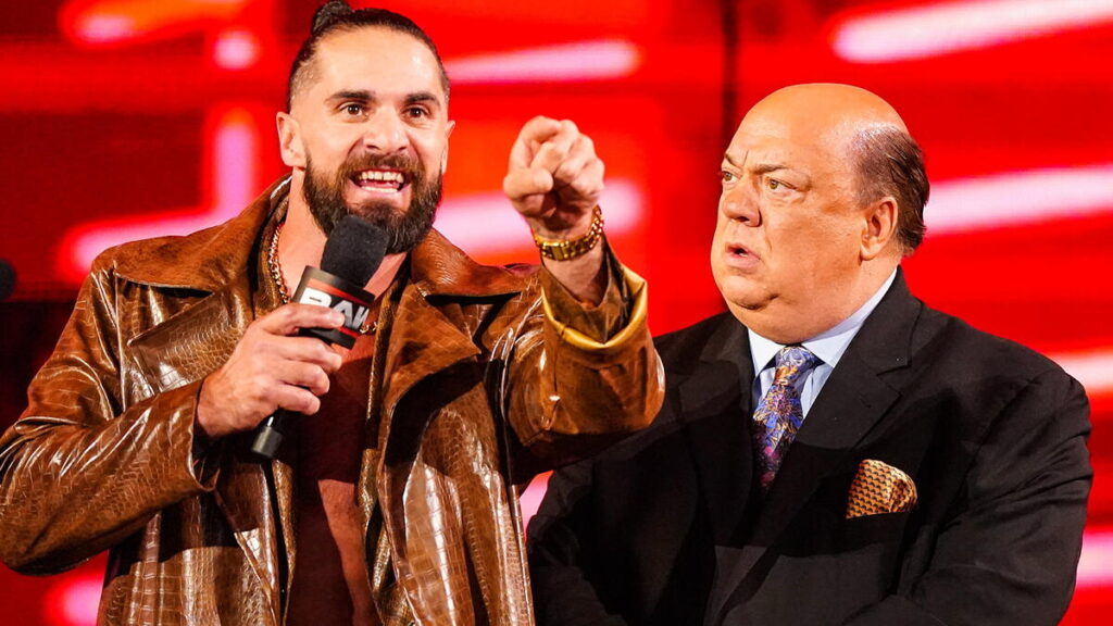 WWE stars Paul Heyman and Seth Rollins