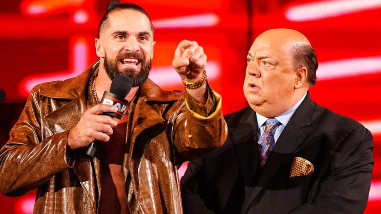 WWE stars Paul Heyman and Seth Rollins