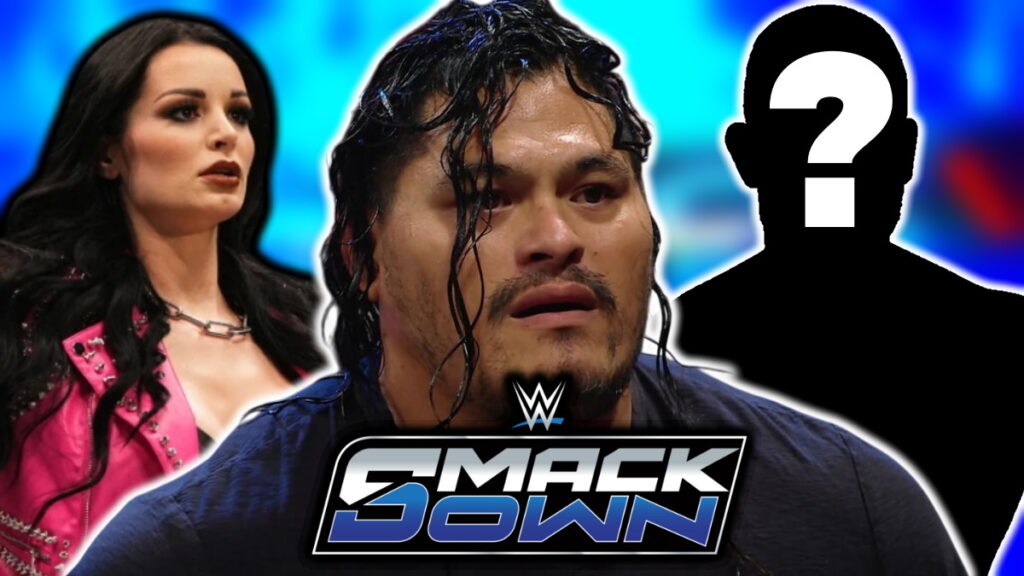 WWE SmackDown logo, Jeff Covv and Paige (Saraya)