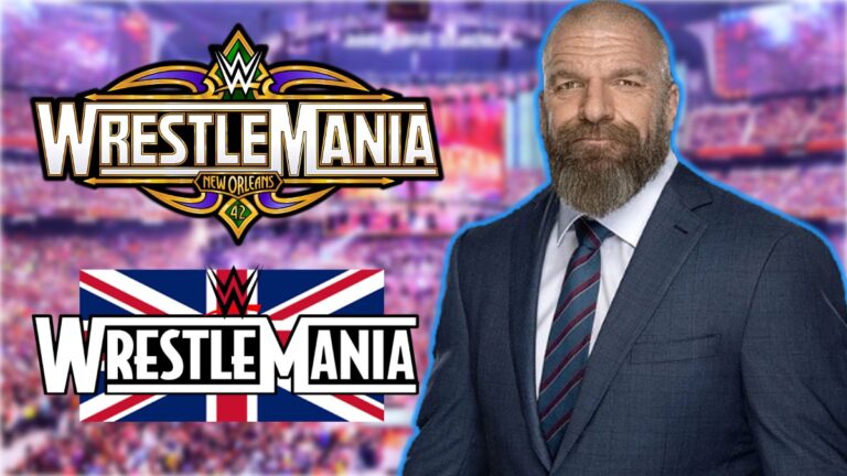 WWE WrestleMania logos with Triple H