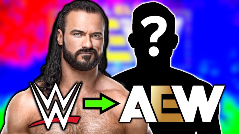 WWE and AEW logos with Drew McIntyre