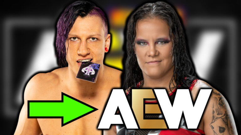 AEW logo, Ace Austin and Shayna Baszler