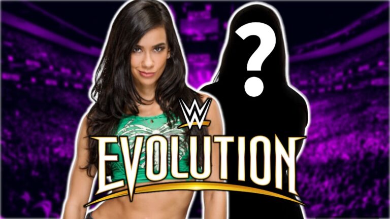 AJ Lee and WWE Evolution logo