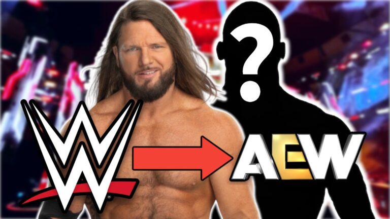 WWE & AEW logos with AJ Styles