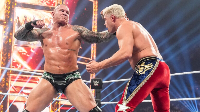 Randy Orton punching Cody Rhodes at WWE Night of Champions