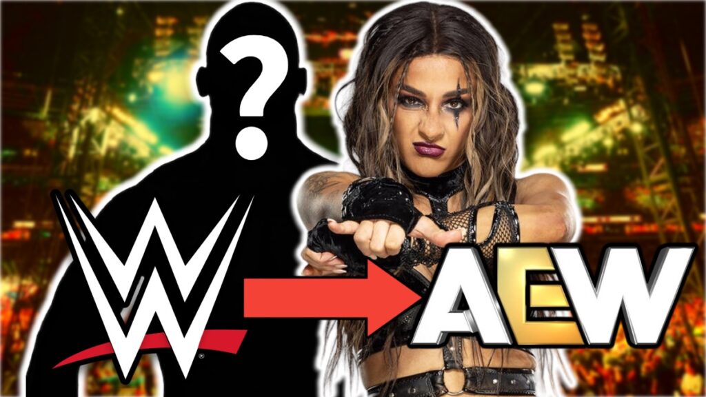 WWE and AEW logos with Dakota Kai