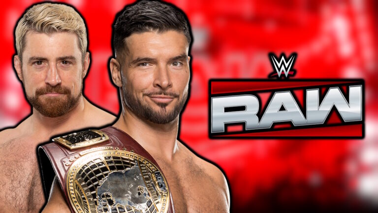 WWE Raw logo, Joe Hendry and Ethan Page