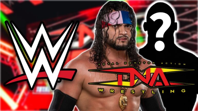 TNA Wrestling logo with Mike Santana and WWE logo