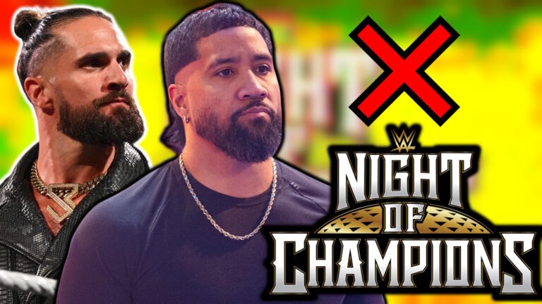 WWE Night of Champions logo, Seth Rollins and Jey Uso