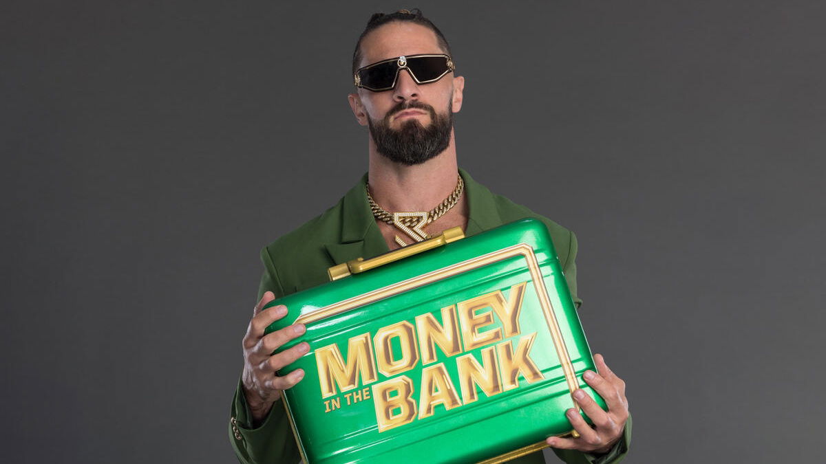 WWE star Seth Rollins and the Money in the Bank briefcase