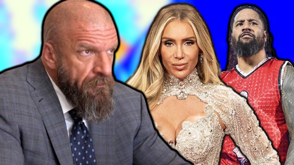 WWE stars Triple H, Charlotte Flair and Jimmy Uso