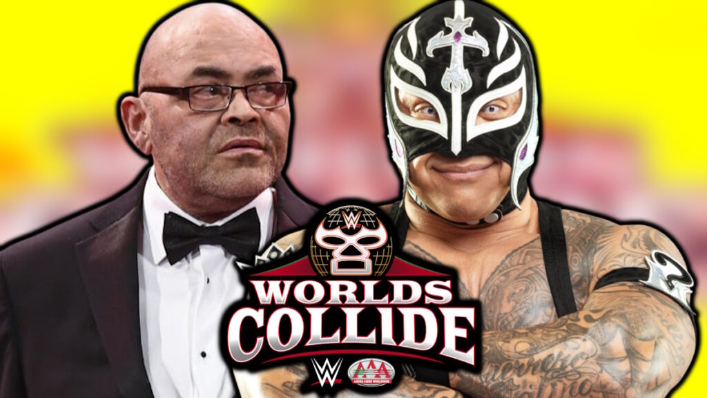 WWE Worlds Collide logo, Konnan and Rey Mysterio