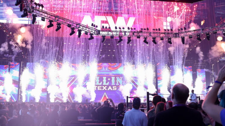 AEW All In Texas stage with pyro
