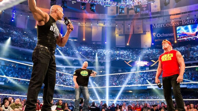 Hulk Hogan, Stone Cold Steve Austin & The Rock at WWE WrestleMania 30