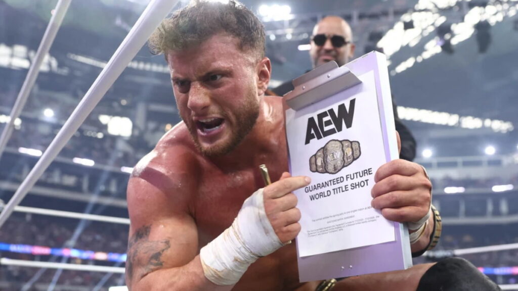 MJF after winning Casino Gauntlet Match at AEW All In Texas