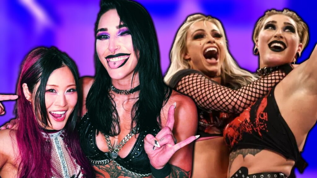 WWE star Rhea Ripley with IYO SKY and Liv Morgan