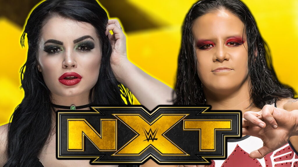 WWE NXT logo, Paige and Shayna Baszler