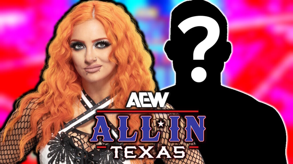 AEW All In Texas logo and former WWE star Gigi Dolin