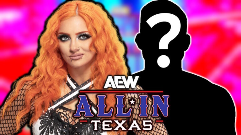 AEW All In Texas logo and former WWE star Gigi Dolin