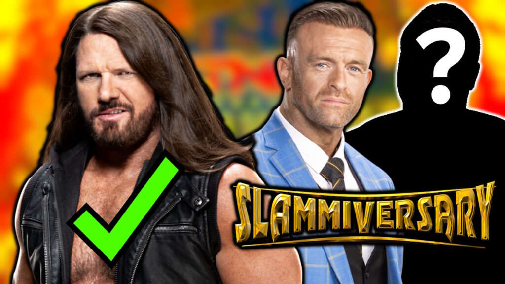 TNA Wrestling Slammiversary logo with AJ Styles and Nick Aldis
